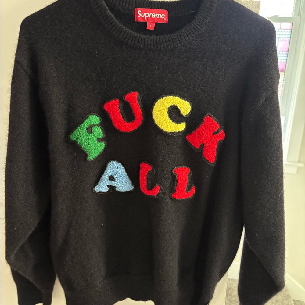 Supreme Black Merino Wool Sweater